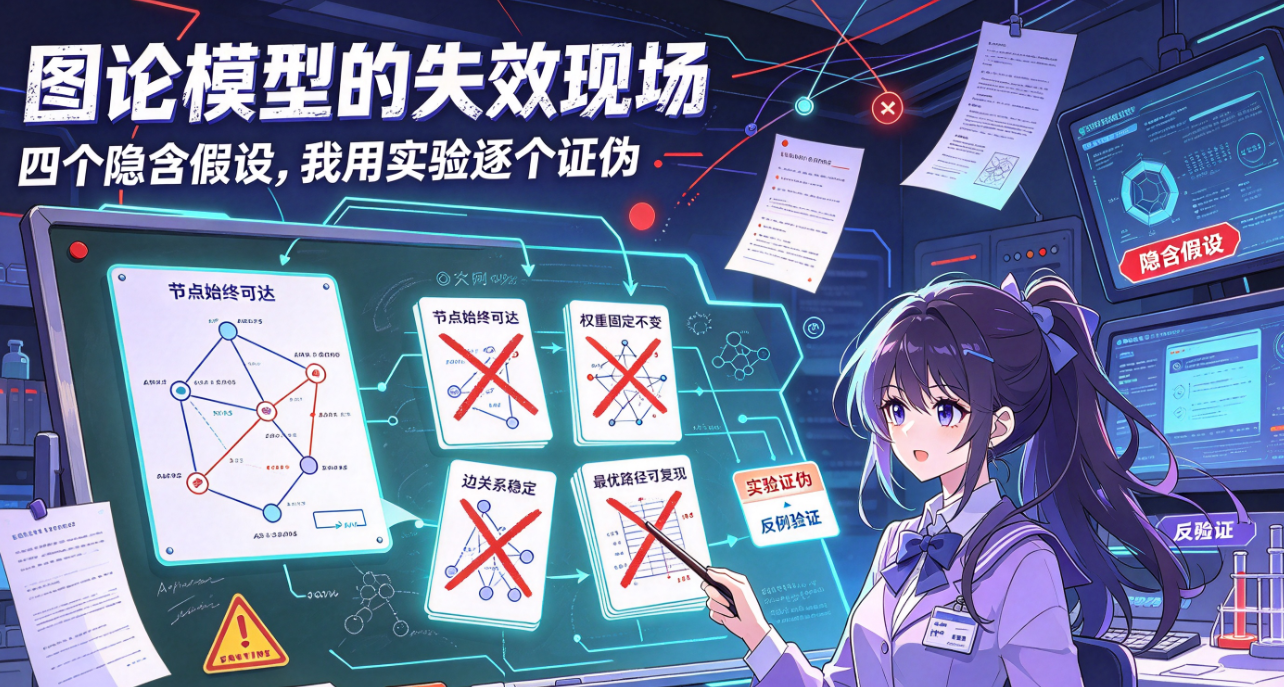 # 图论模型的失效现场:四个隐含假设,我用实验逐个证伪