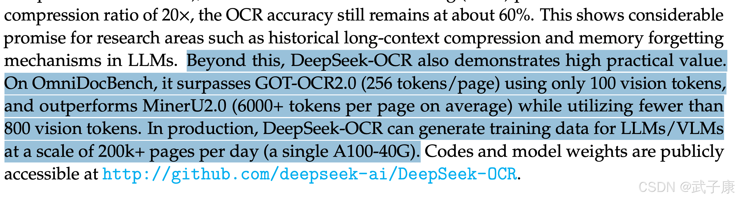 DeepSeek-OCR A100-40G PDF 并发约 ~2500 tokens/s