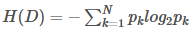 **Entropy(D) = -Σ(pᵢ * log₂(pᵢ))**