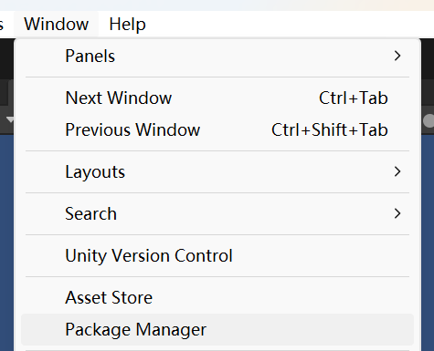 打开 Package Manager 包管理器