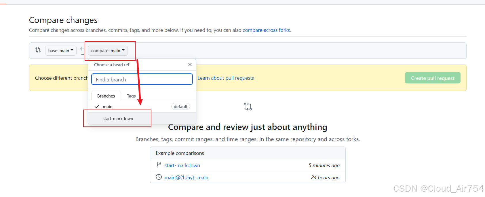选择正确的分支