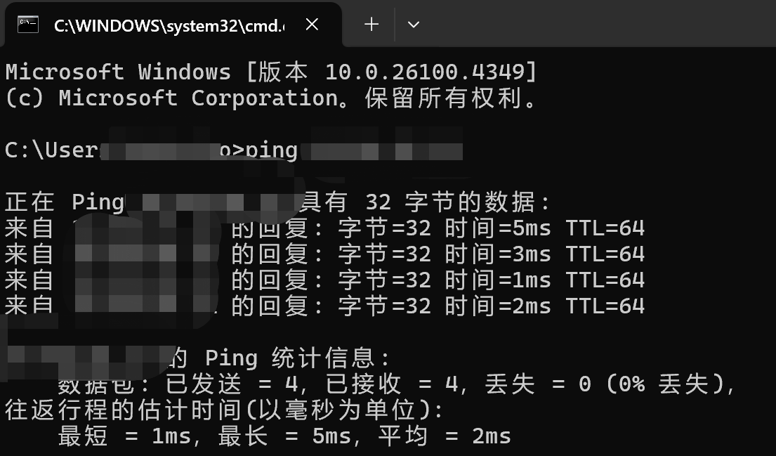 ping通是这样的