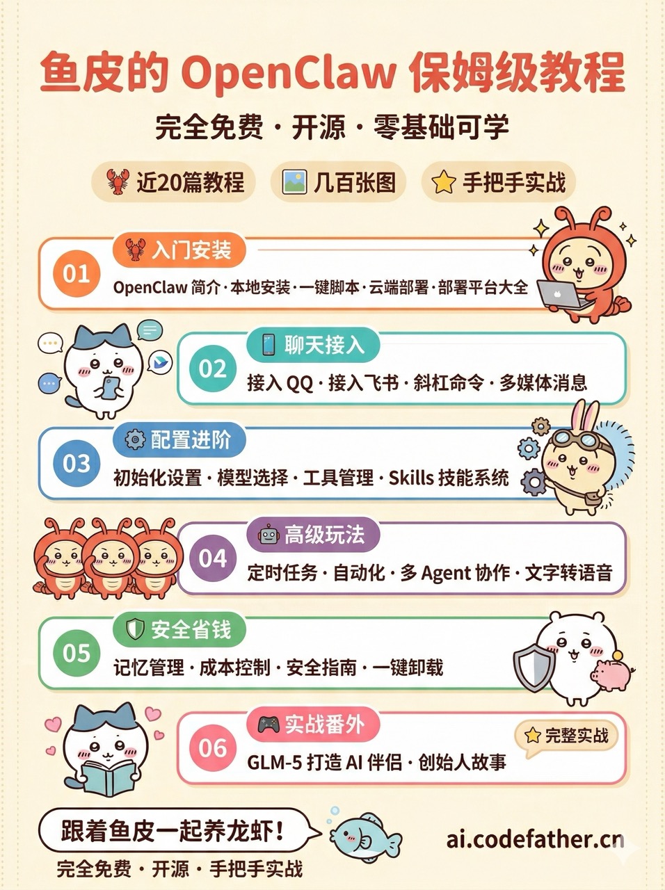 鱼皮的 OpenClaw 教程大纲
