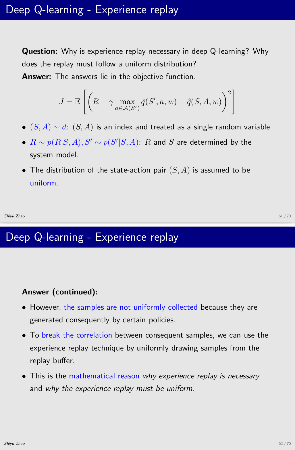 Uniform Randon Distribution RL-赵-(八)-ValueBased04-ActionValue估算:Deep Q-learning004【DQN优化技巧②:经验回放 ...