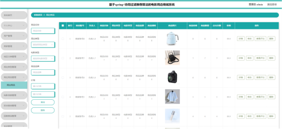 计算机毕业设计springboot基于spring+协同过滤推荐算法的电影周边商城系统 基于Spring Boot的电影周边电商平台设计与实现 ...