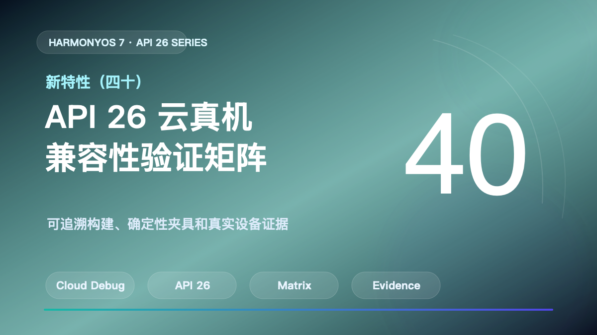 HarmonyOS 7 新特性（四十）｜API 26 云真机兼容性矩阵 封面