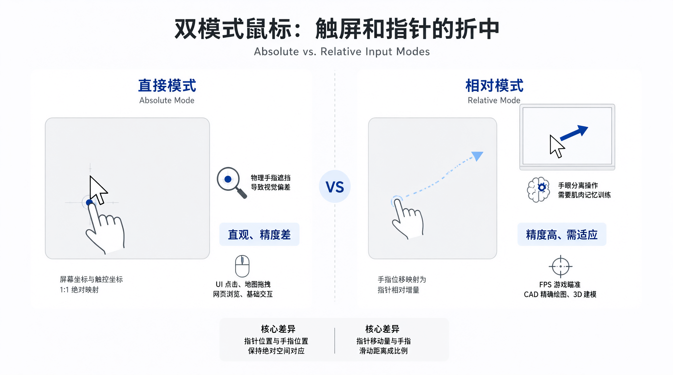 双模式鼠标：触屏和指针的折中