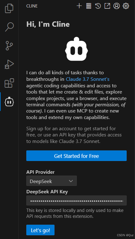 在VSCode中使用Cline插件（调用DeepSeek模型）_vscode cline deepseek