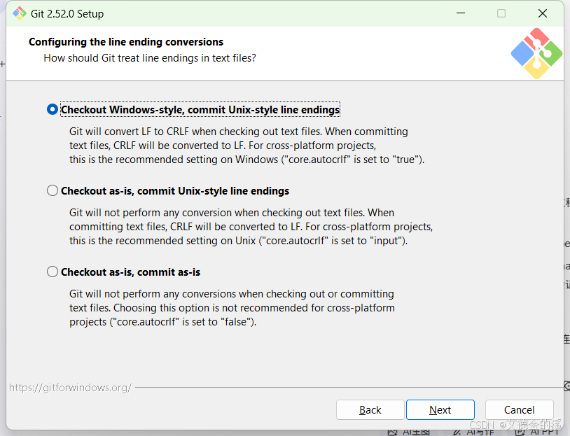 Git应如何处理文本文件中的行尾符