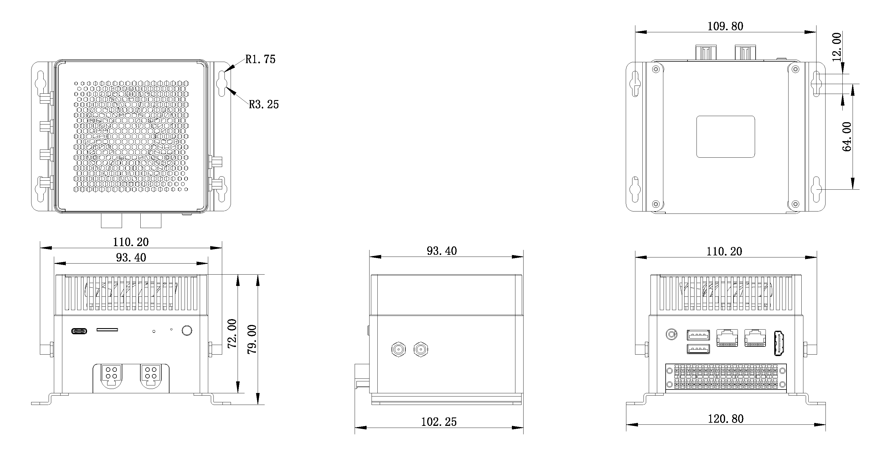 AIBOX-9075 机械尺寸