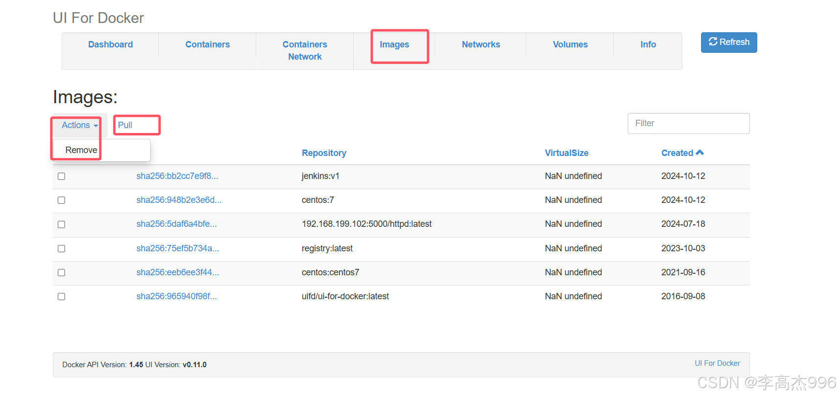 部署私有仓库以及docker web ui应用