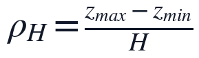 \rho_H=\frac{z_{max}-z_{min}}{H}