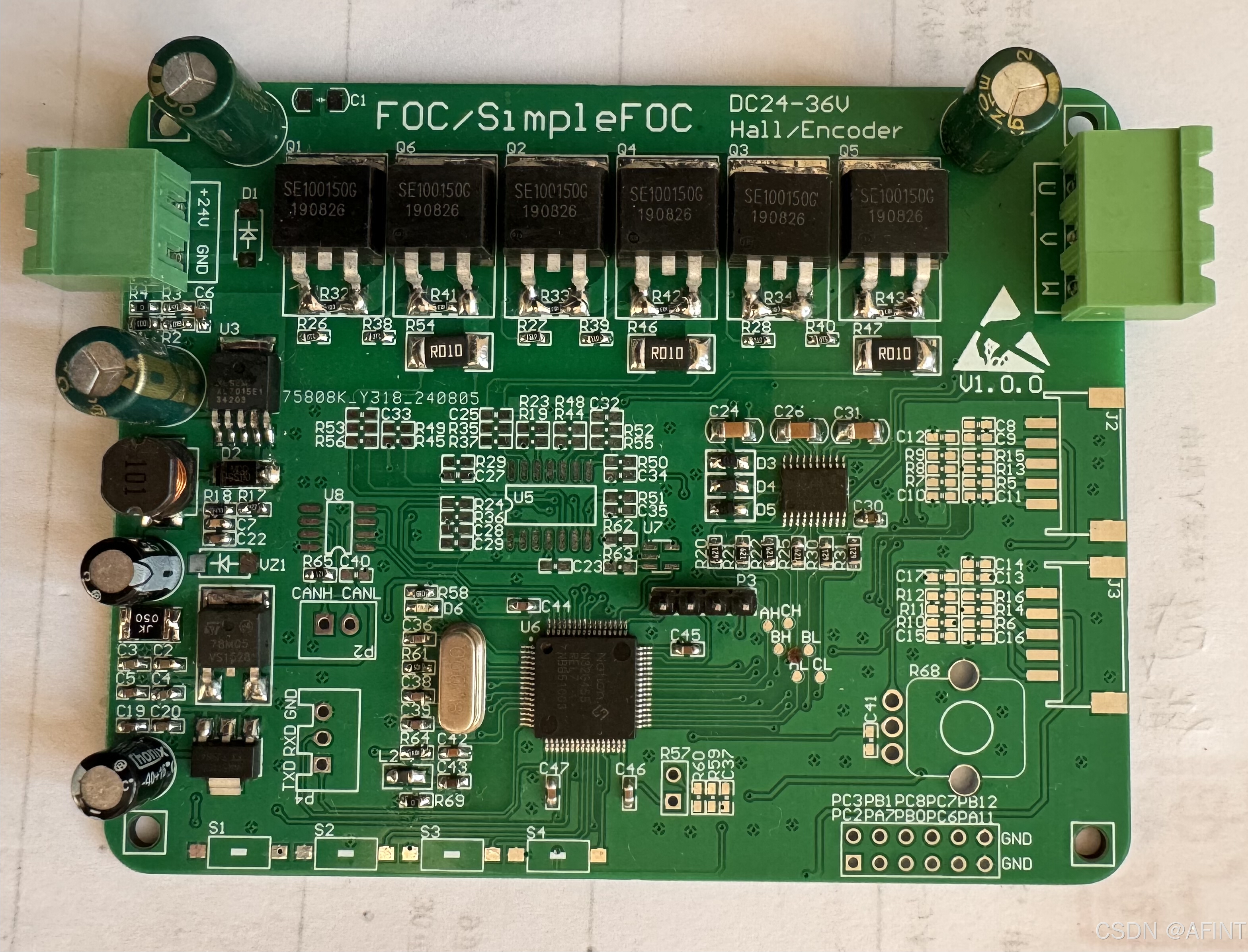 焊接部分元器件的simplefoc板子