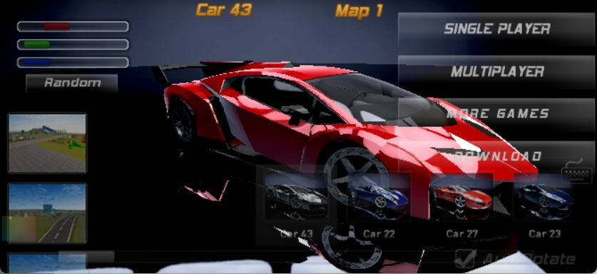 Browser-based Unity racing game screenshot