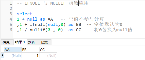 SQL函数中，IFNULL与NULLIF的区别-CSDN博客