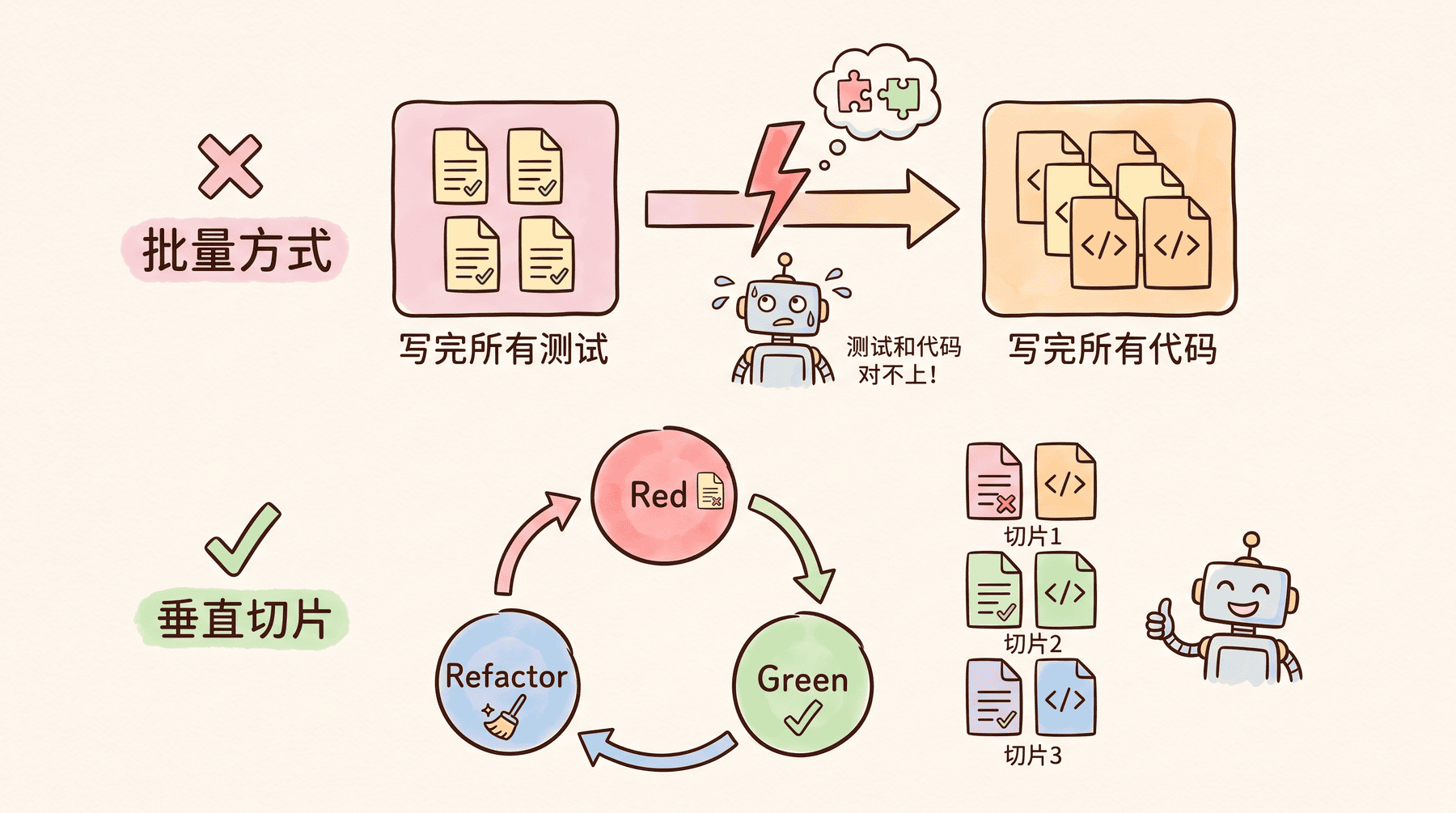 TDD 垂直切片和批量方式对比