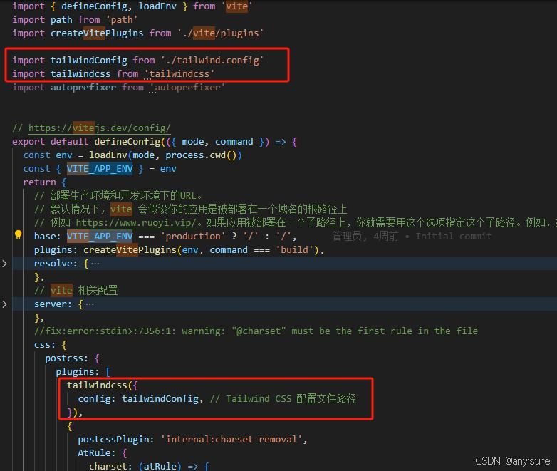 vite.config.js里添加tailwindcss