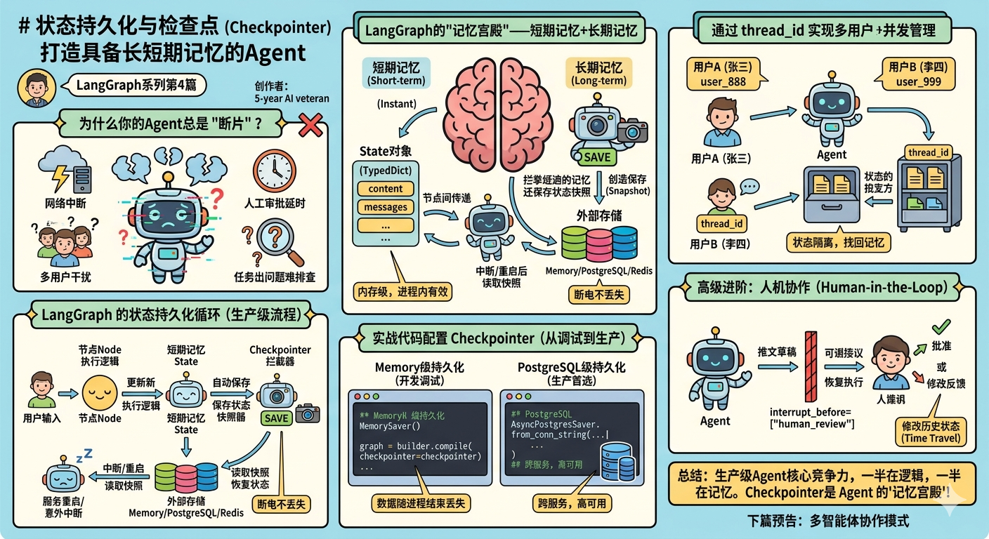 状态持久化与检查点（Checkpointer）——LangGraph打造具备长短期记忆的Agent_langgraph api deep ...