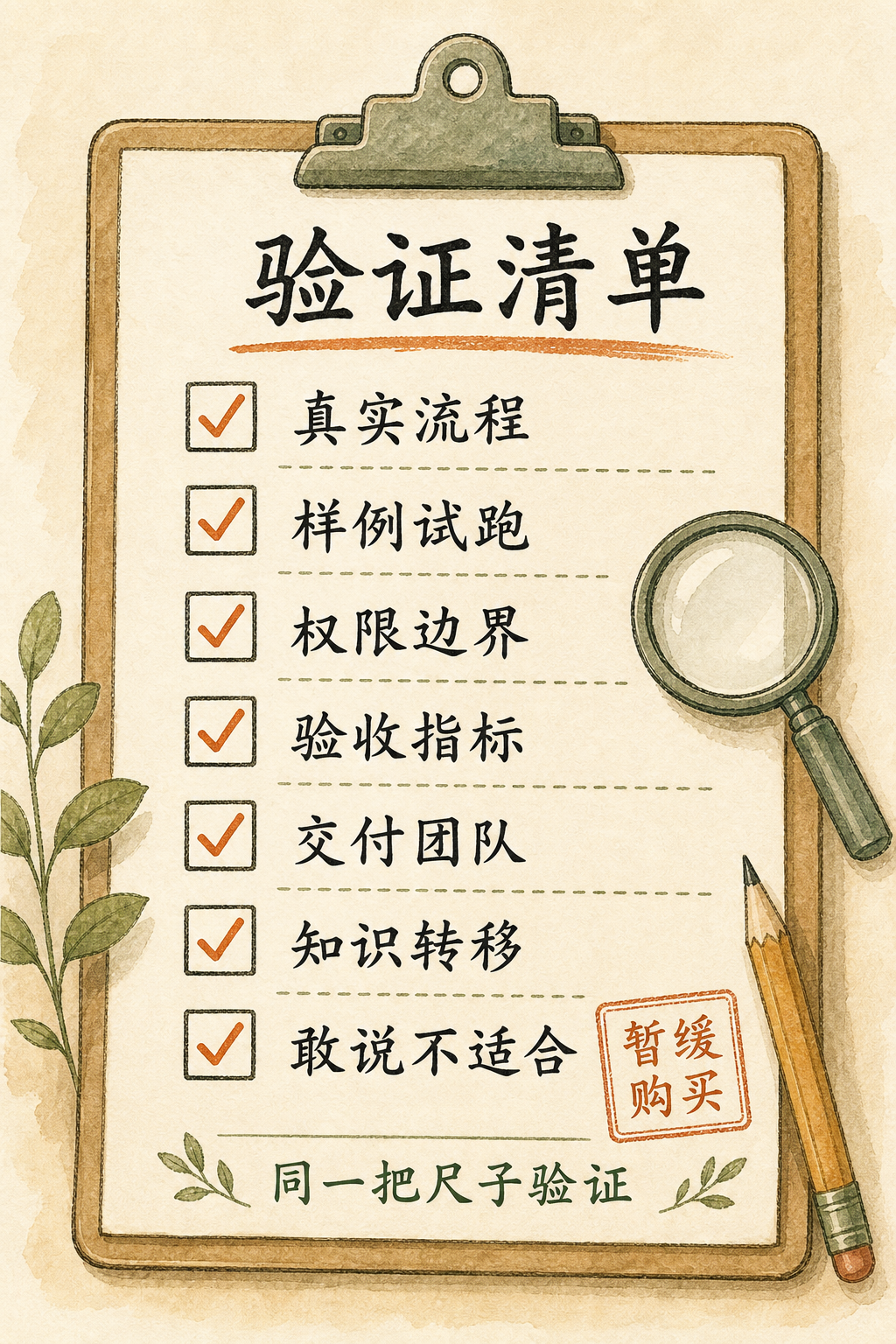 AI Agent咨询验证清单
