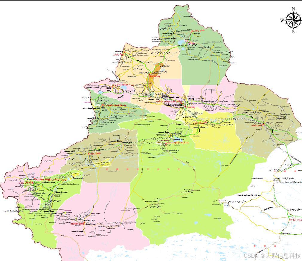 新疆自治区地图（维吾尔语）矢量cdr或ai文件_将PDF地图转换为CDR