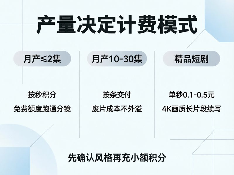按秒积分与按条交付各适配不同产量，按条结算的单价分档与交付流程是落地前必须确认的。