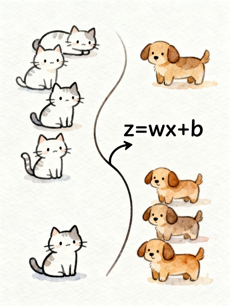 猫狗分类的决策边界——直线分不开，需要曲线