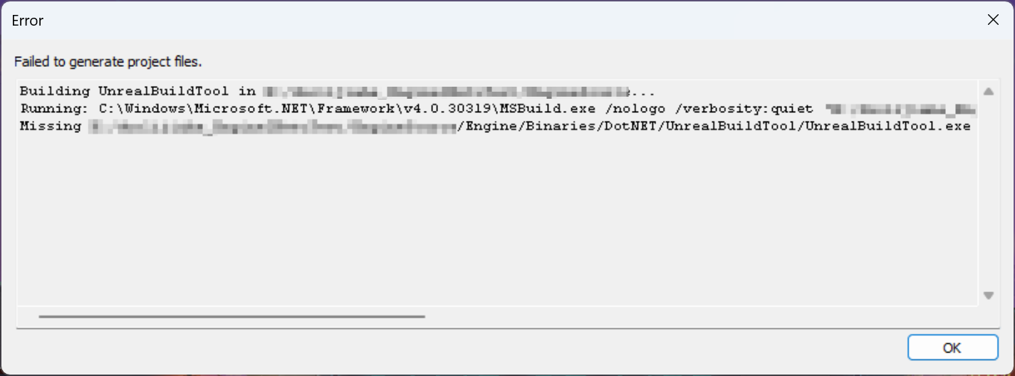 Generate VS Project Files sln失败报错