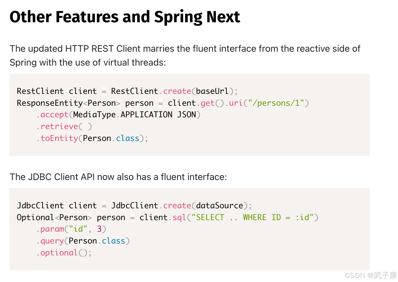 Java 语法 Features and Spring Next