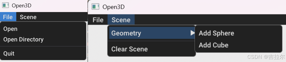 Open3D C++系列教程（五）创建菜单栏