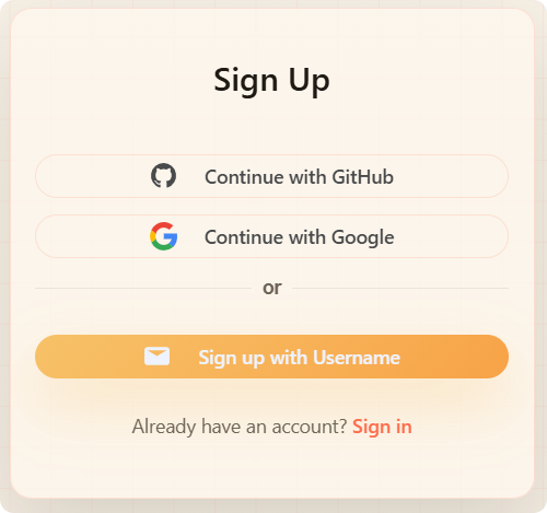 可以使用谷歌或者GitHub账号登录，都可以