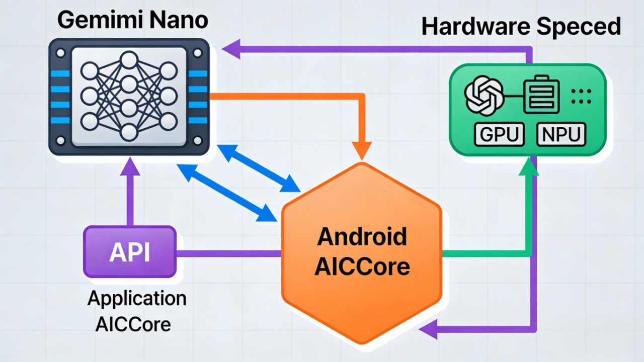 Gemini Nano硬件与系统层架构 Gemini Nano Android AICore架构图