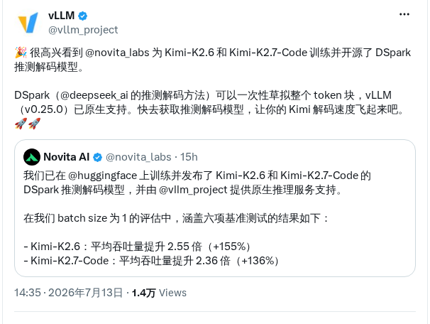 Novita开源Kimi-K2推测解码模型DSpark