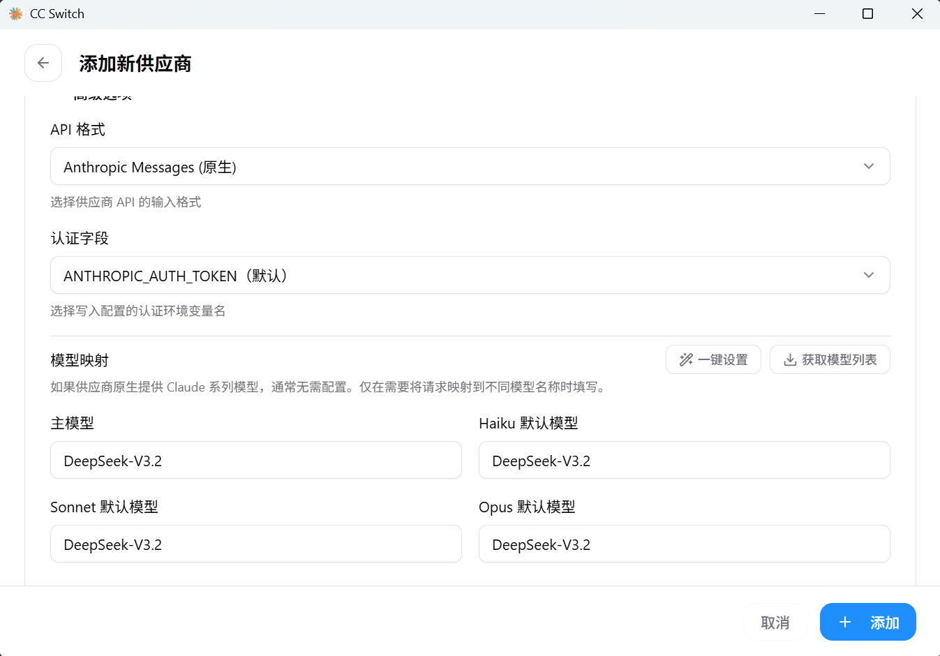 【图片占位：点击右上角加号新增 Provider 的截图】