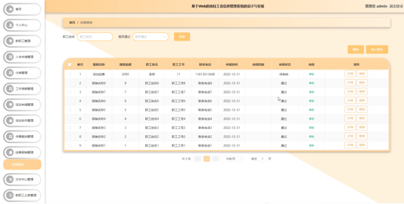 计算机毕业设计springboot基于Web的高校工会信息管理系统的设计与实现 SpringBoot智慧校园教职工服务系统的设计与实现 SpringBoot高校教工事务一体化平台的设计与实现