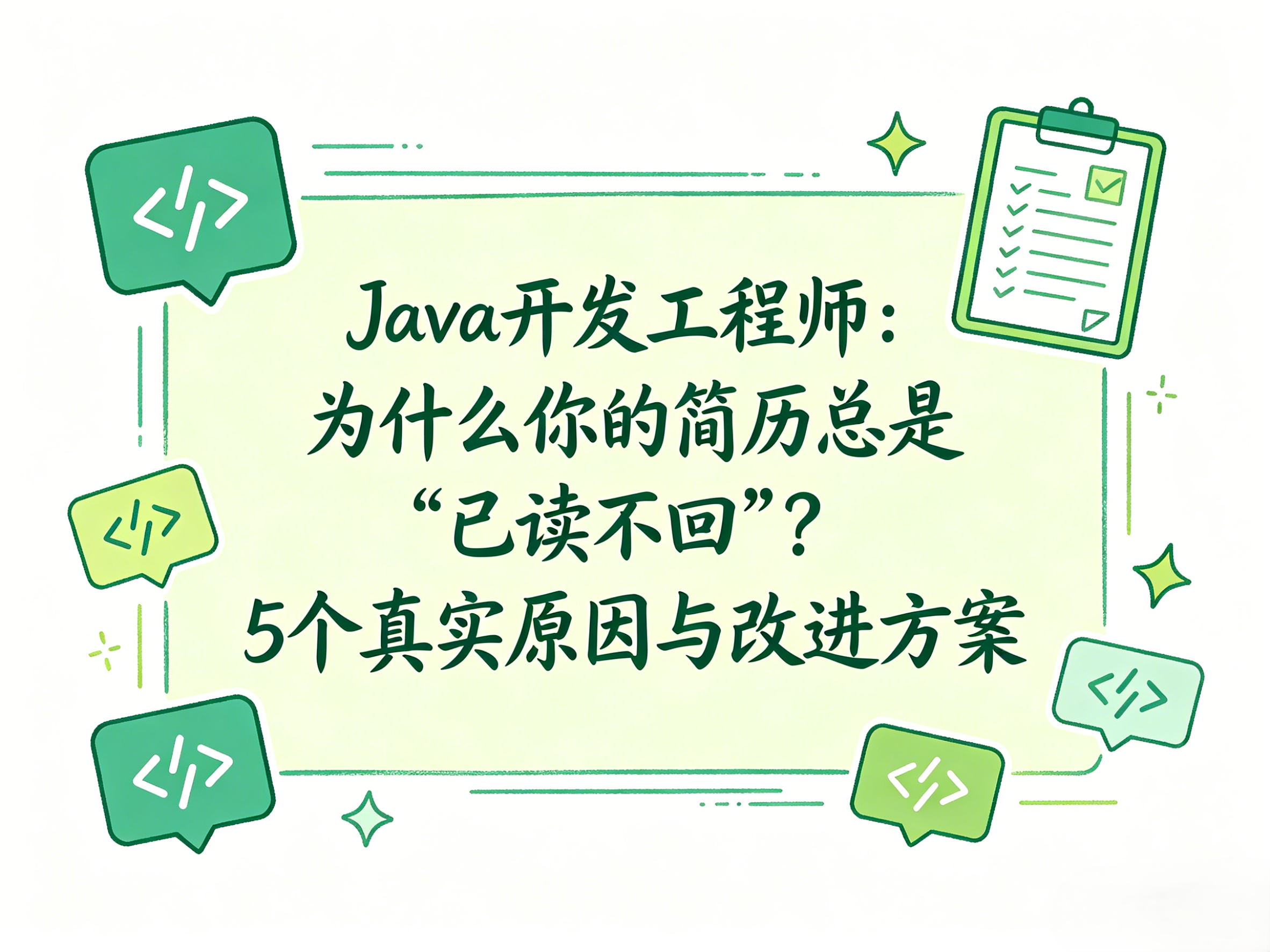 Java开发工程师：为什么你的简历总是“已读不回”？5个真实原因与改进方案