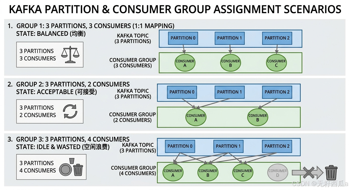 Kafka consumer groups and partition assignment