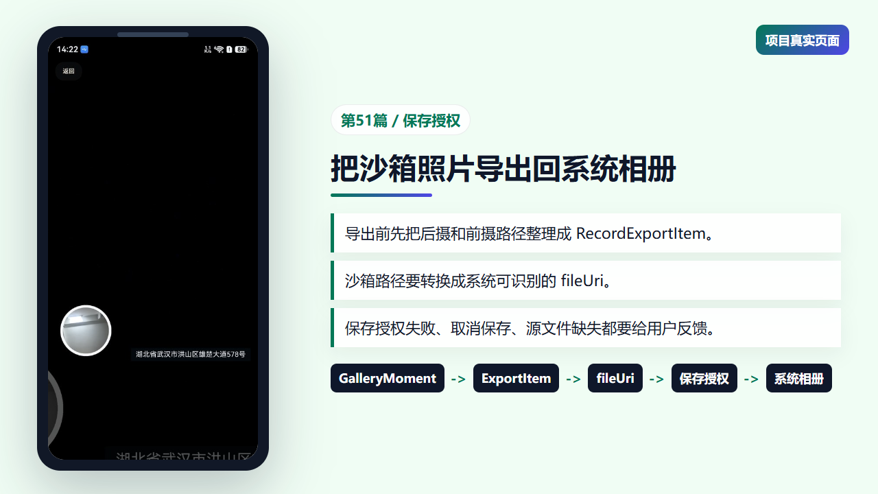 详情页中的导出能力和系统相册保存流程