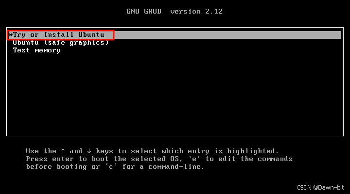 进入 Ubuntu 安装程序