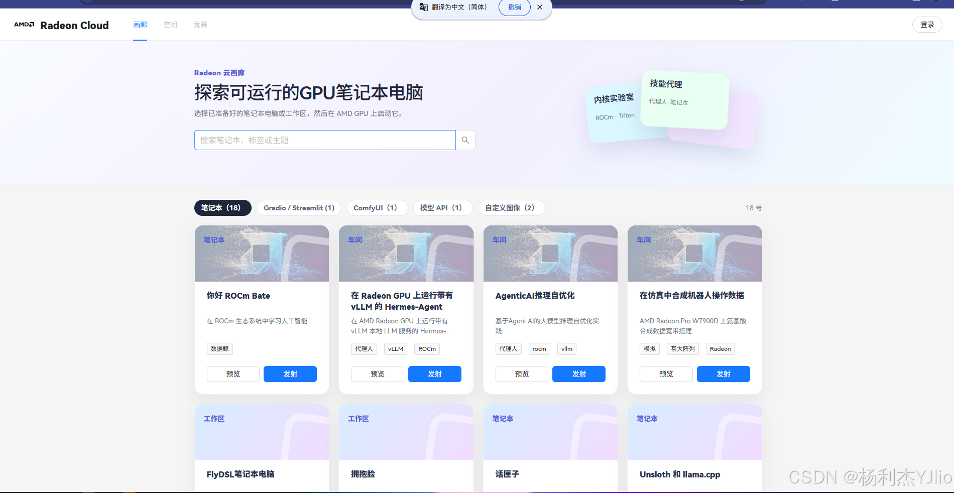 Radeon Cloud Notebook 环境