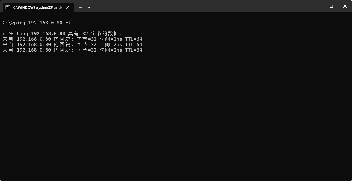 ping测试结果