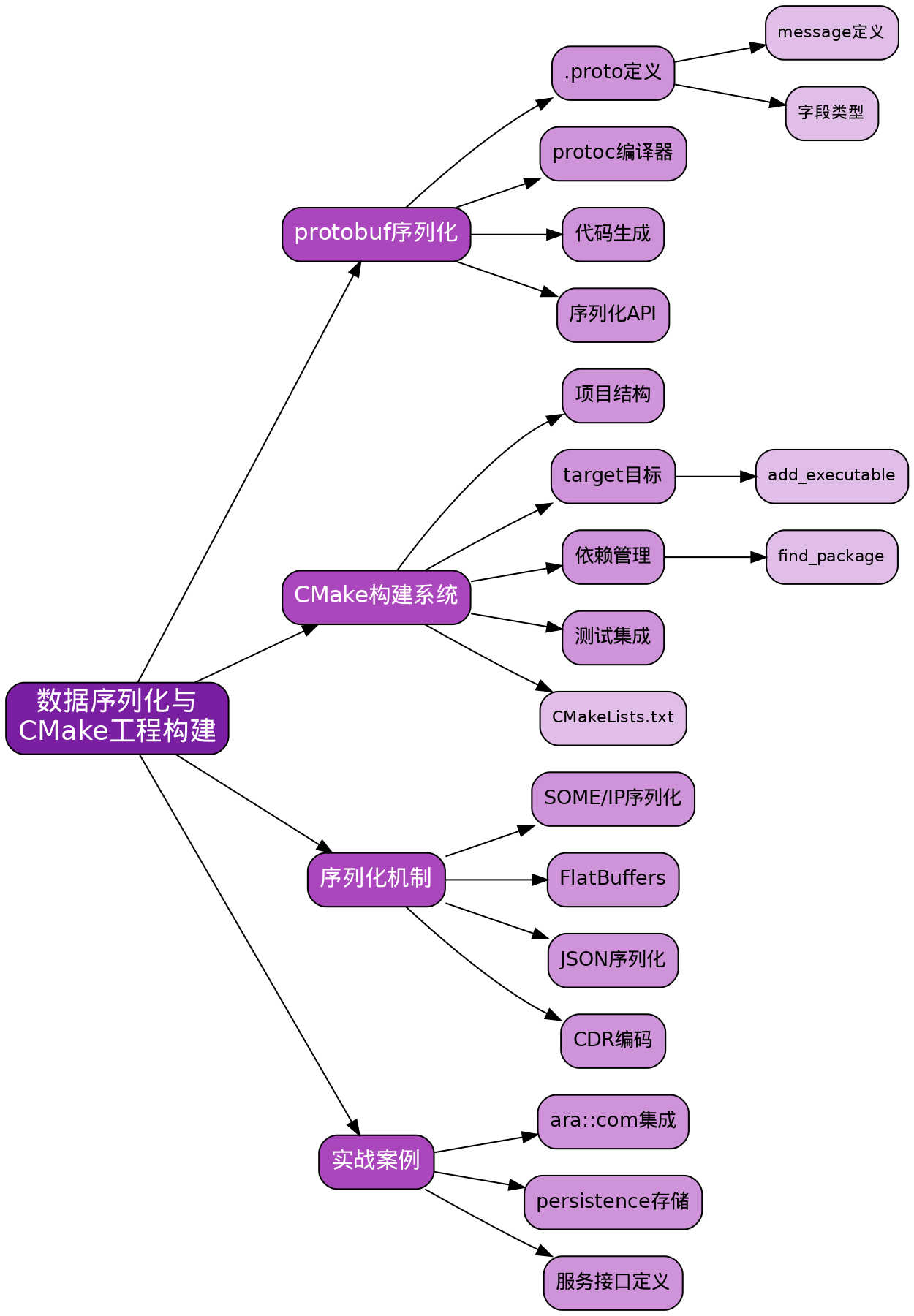 图1：AP-08 数据序列化与CMake 思维导图