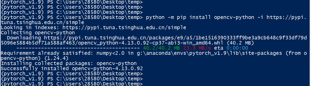 安装 opencv-python