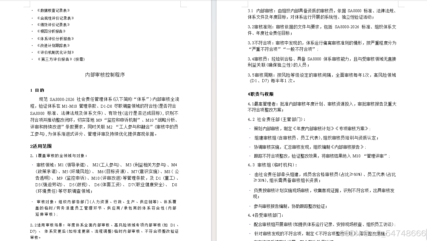SA8000-2026 新版社会责任管理体系全套模板word-CSDN博客
