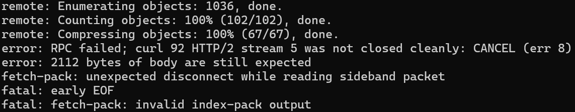 git clone 中断