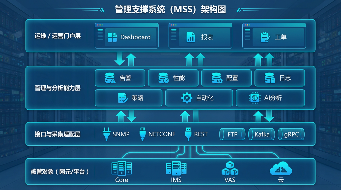 一文读懂 MSS 管理支撑系统:通信网络背后的“中枢神经”_电信mss系统收入收款计划功能介绍-CSDN博客