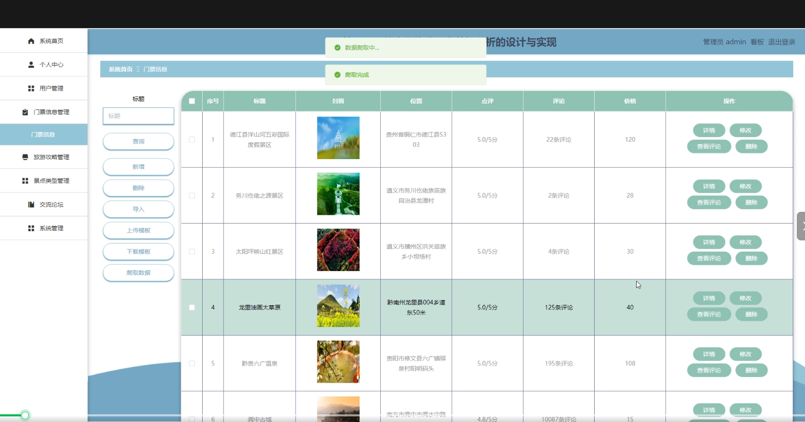 大数据毕业设计-基于大数据爬虫+hive的热门旅游景点数据分析平台设计和实现,基于hive的热门旅游景点数据分析平台和可视化推荐系统的设计和 ...
