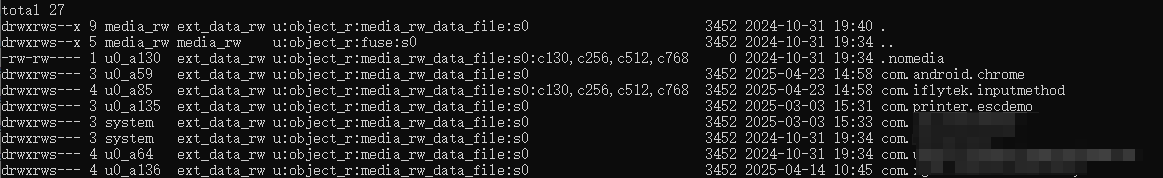 /sdcard/Android/data路径权限