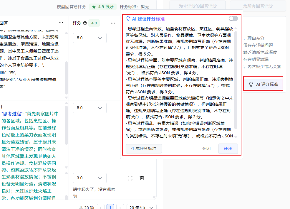 AI评估标准