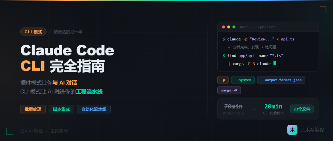 解锁另一半生产力：Claude Code CLI 模式深度指南与后端实战