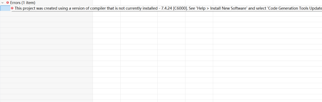 关于CCS出现报错This project was created using a version of ...的解决方案 ...